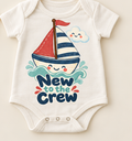 New to the Crew Sailboat Baby Onesie