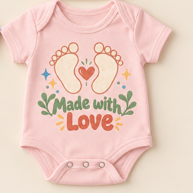 Made with Love Baby Footprints Onesie