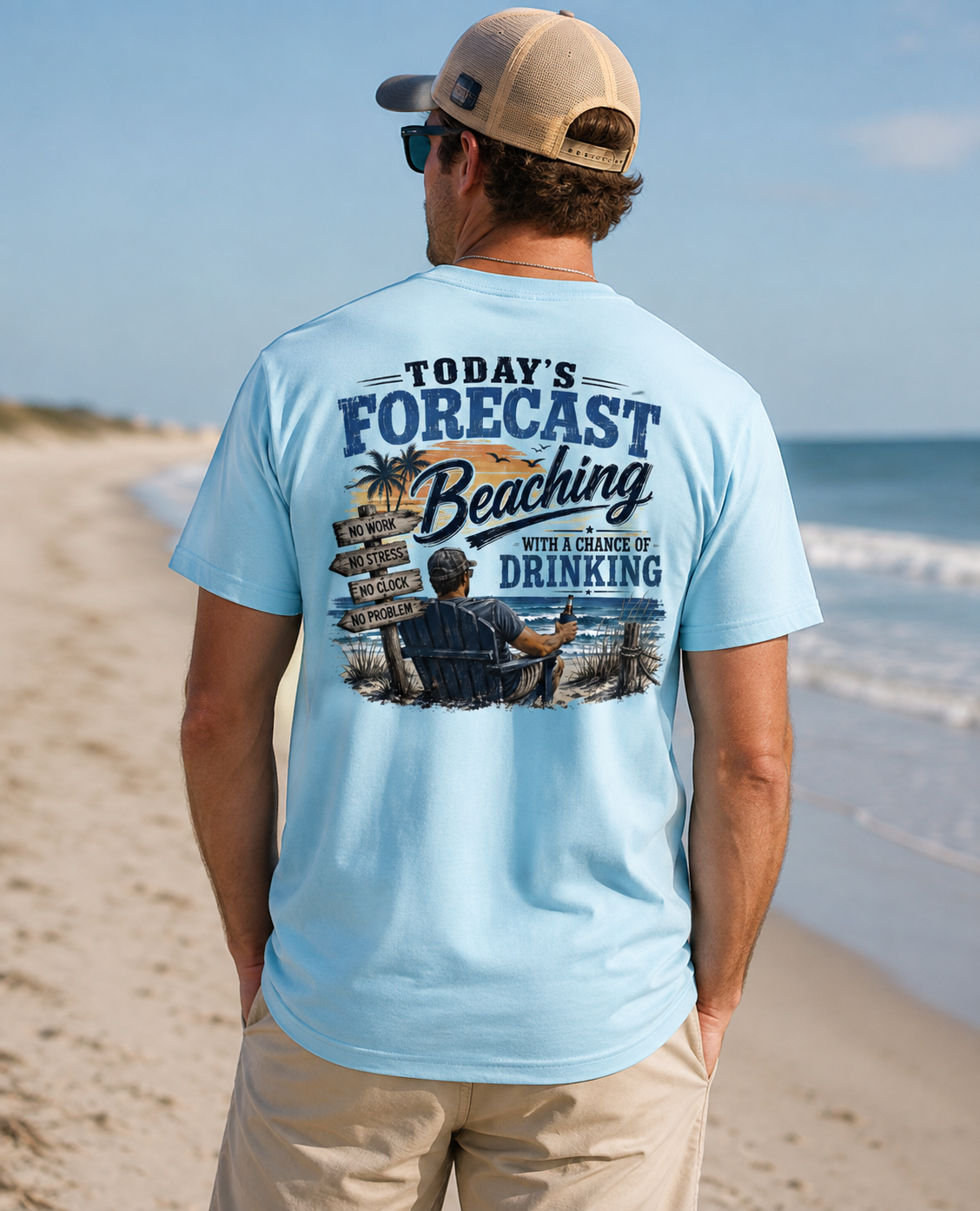 Today’s Forecast: Beaching with a Chance of Drinking Unisex T-Shirt