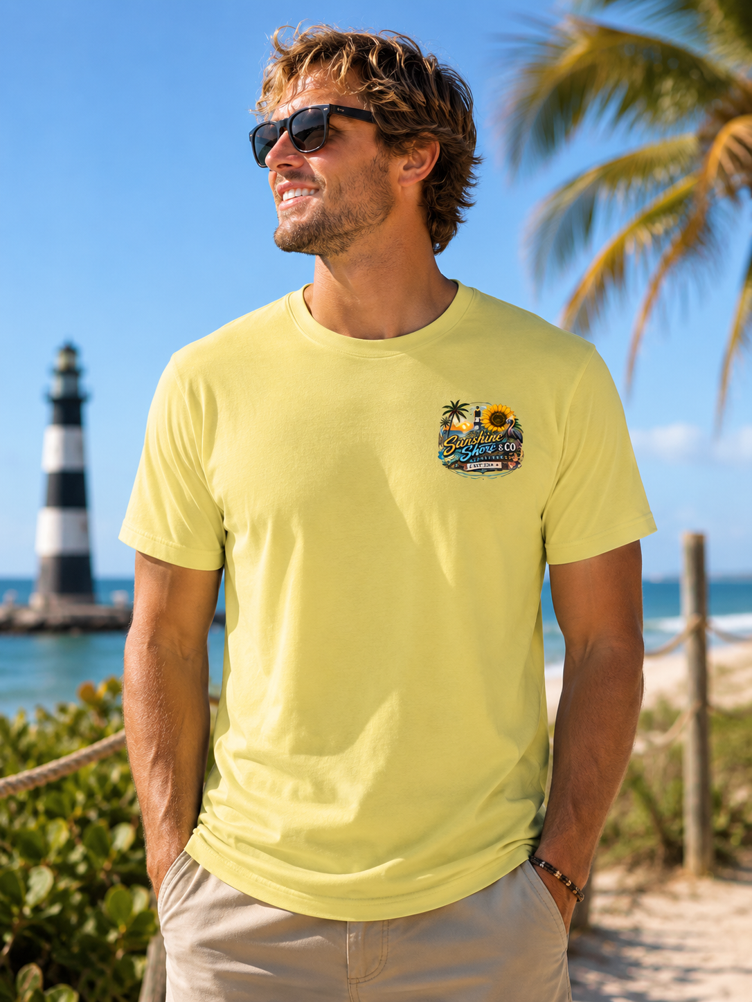 Sunshine Shore & Co. Outfitters Original Logo Unisex Coastal T-Shirt