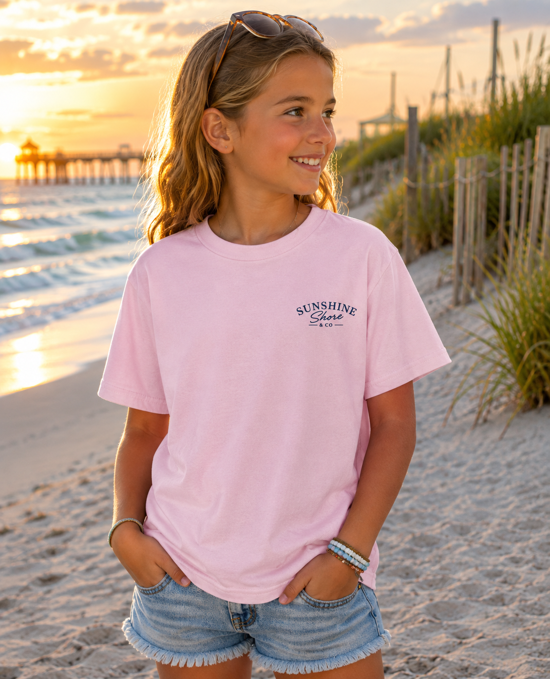 Saltwater Hair, Mermaid at Heart Youth T-Shirt – Girls Mermaid Beach Tee
