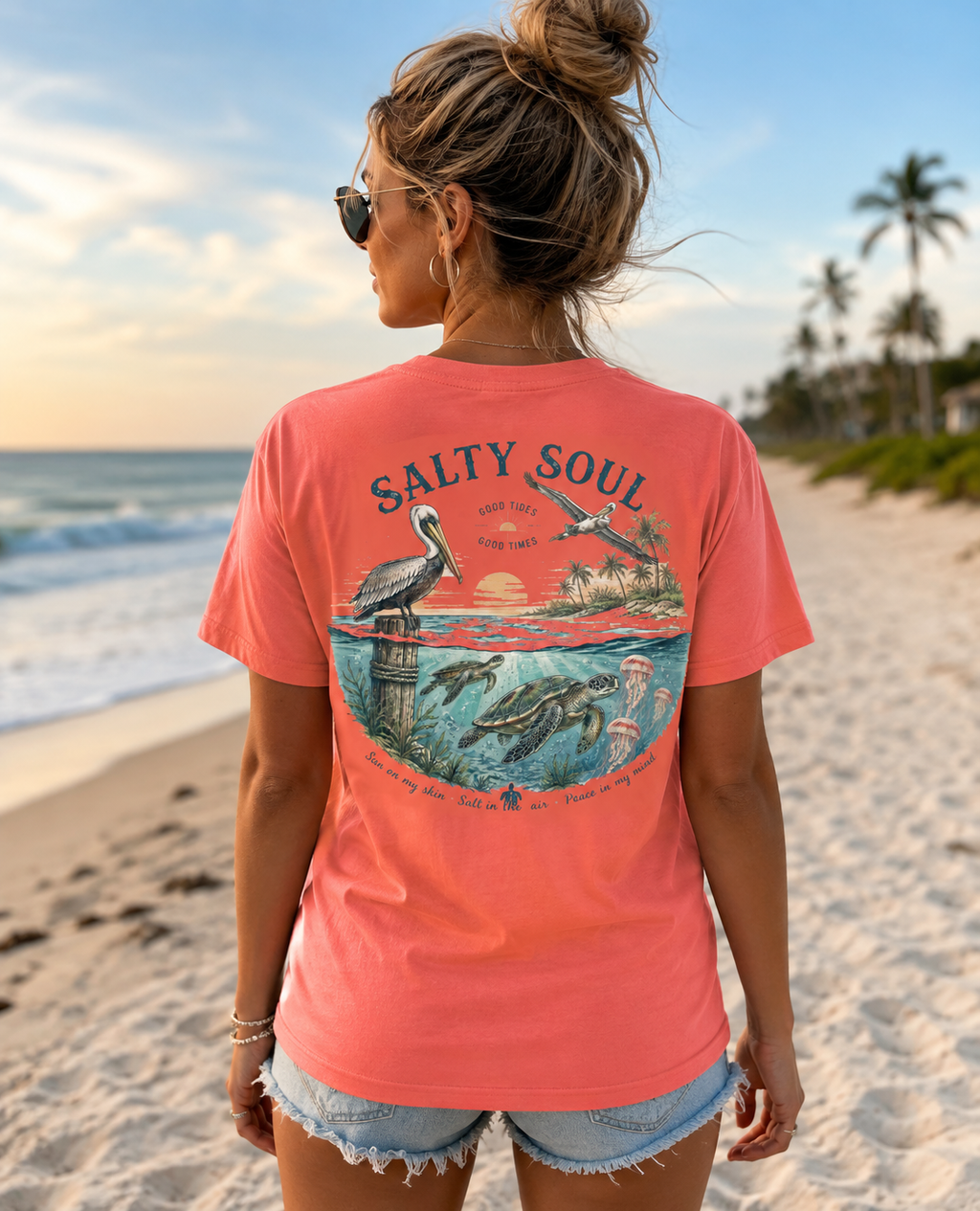 Salty Soul Coastal Graphic Tee – Good Tides, Good Times