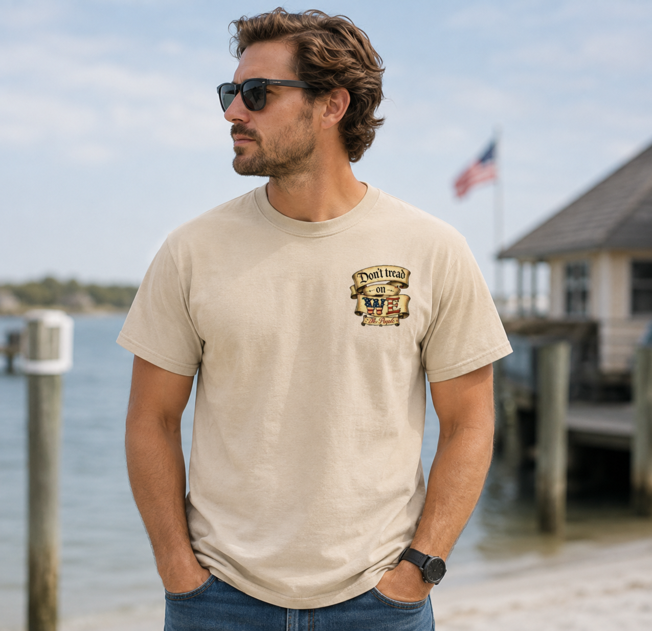 Treadless&Co. Don’t Tread on We the People Men's Vintage Patriotic T-Shirt