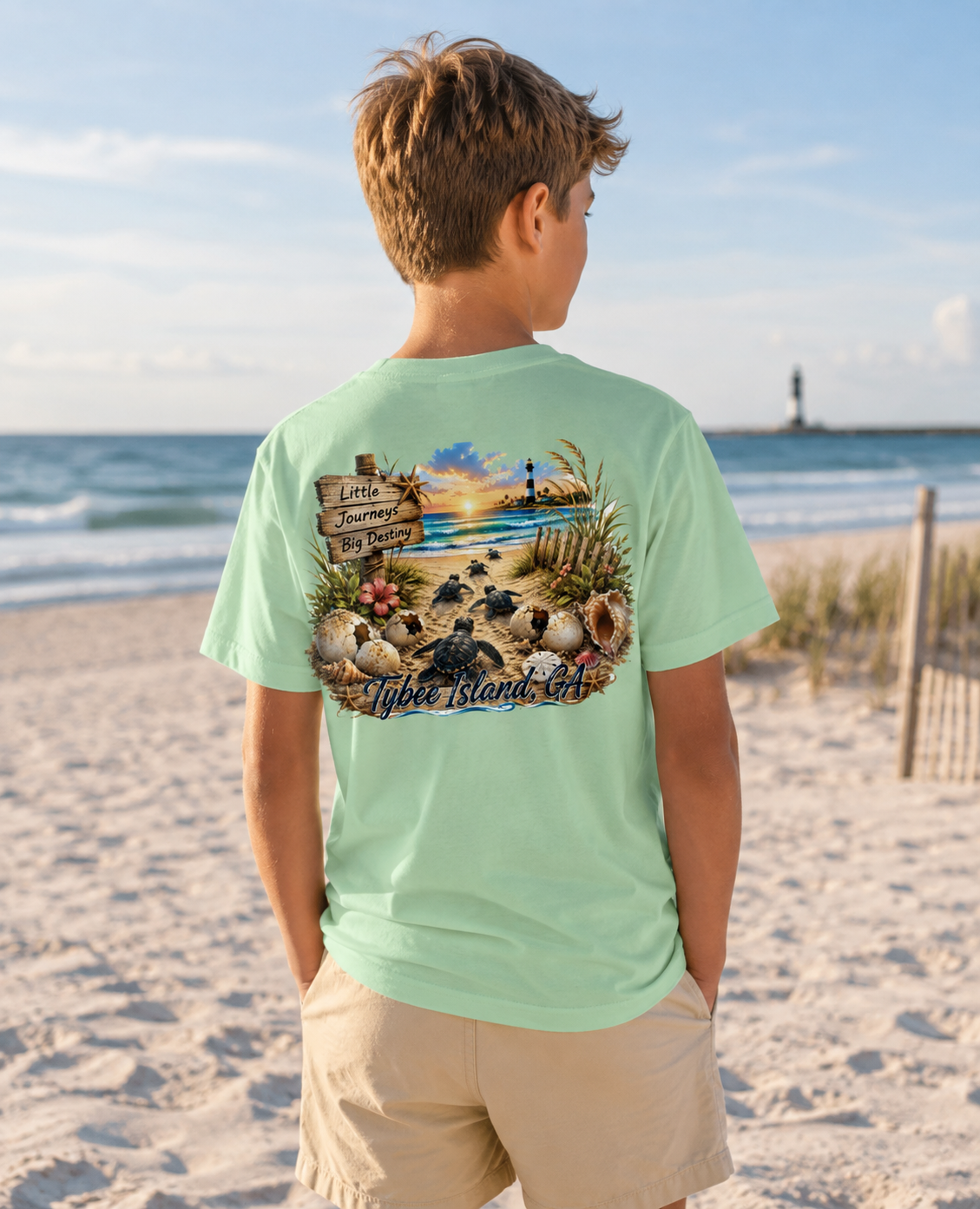 Little Journeys, Big Destiny – Tybee Island Sea Turtle Youth T-Shirt