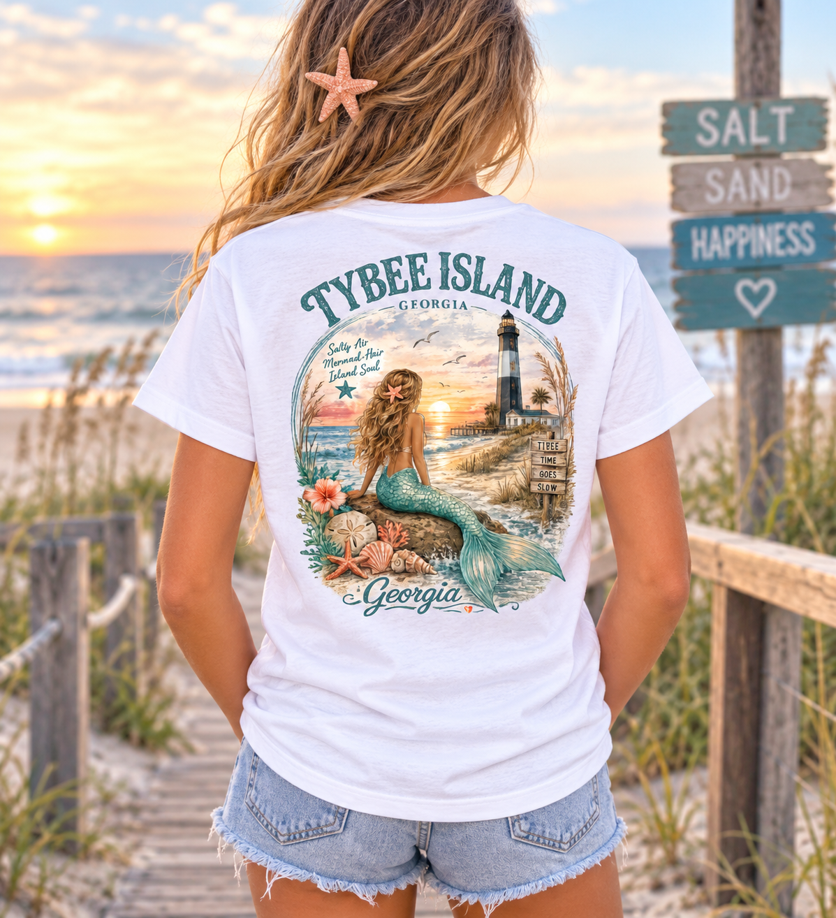Tybee Island Mermaid Soul Youth T-Shirt – Coastal Georgia Lighthouse Beach Tee