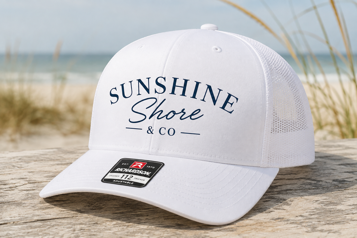 Sunshine Shore & Co. Signature Richardson 112 Trucker Hat – Black